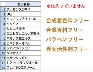 生プラセンタ美容液_全成分表